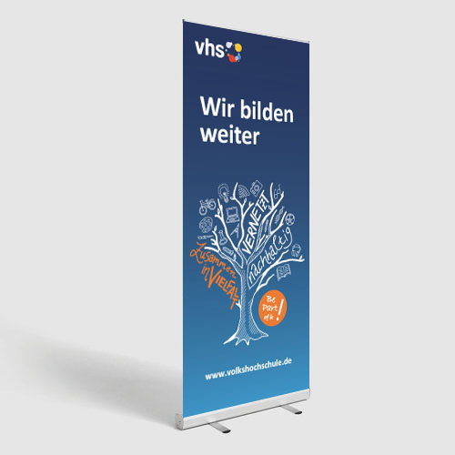 Roll-Up vhs Baum Zusammen in Vielfalt (100x200)