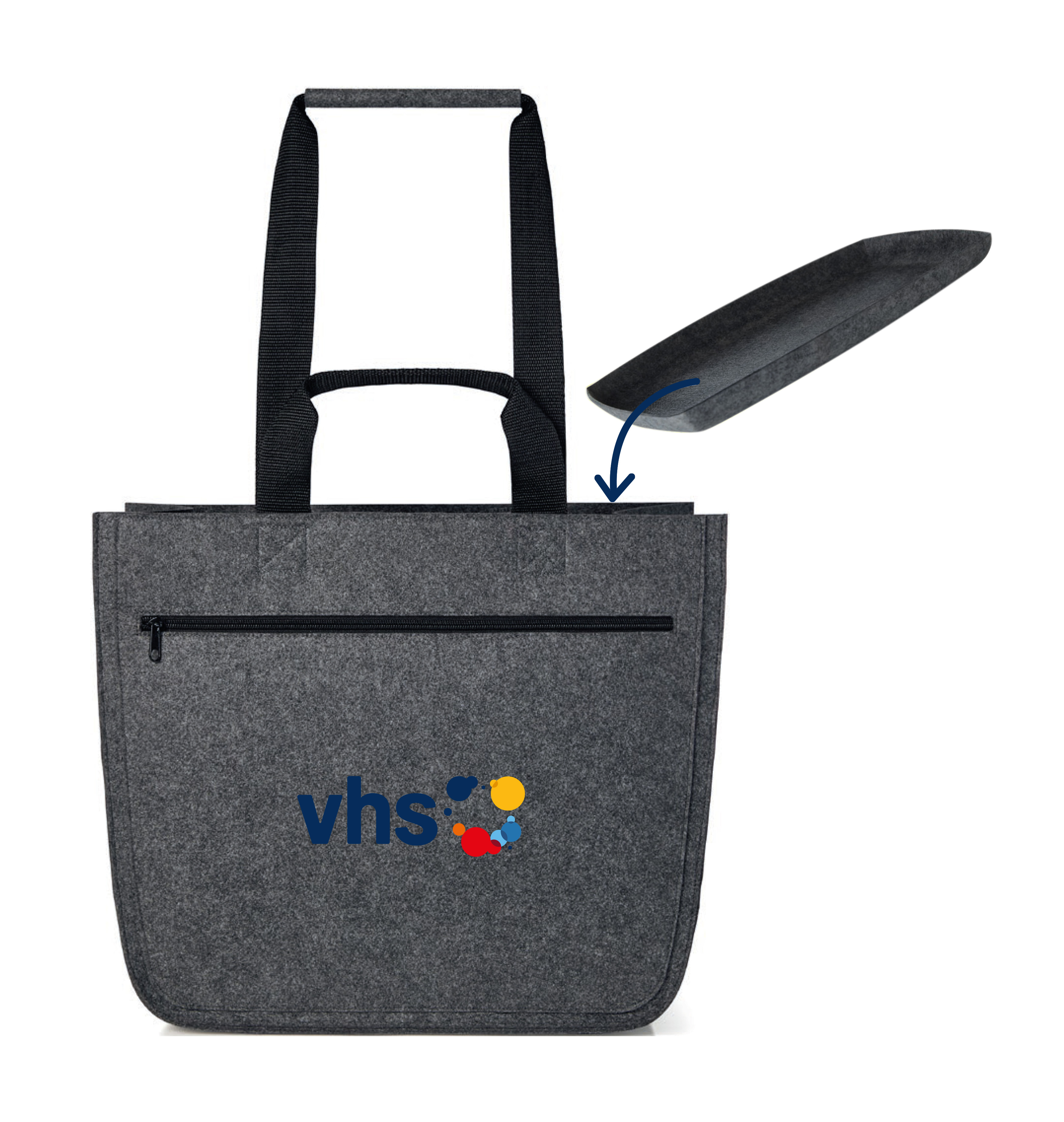 vhs22127 Filzshopper Softkorb mit Einlegeboden