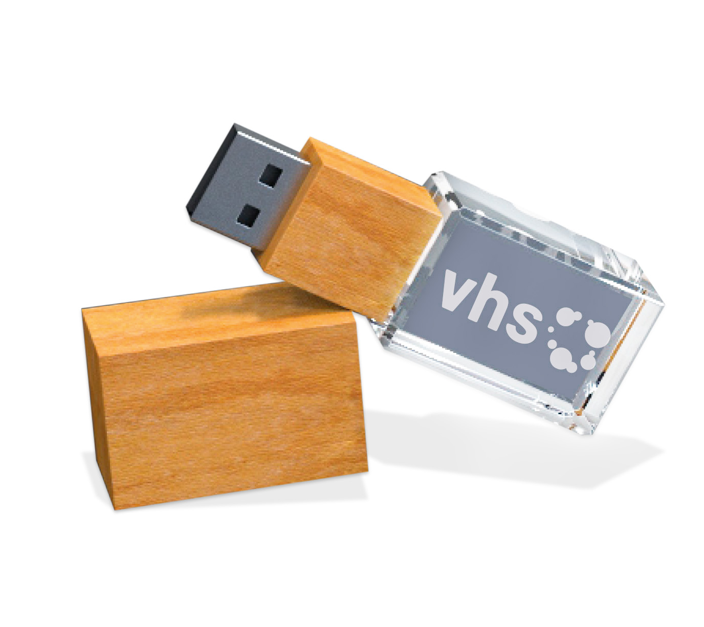 USB_Stick_Crystal_weiss USB 3D wood, 4GB