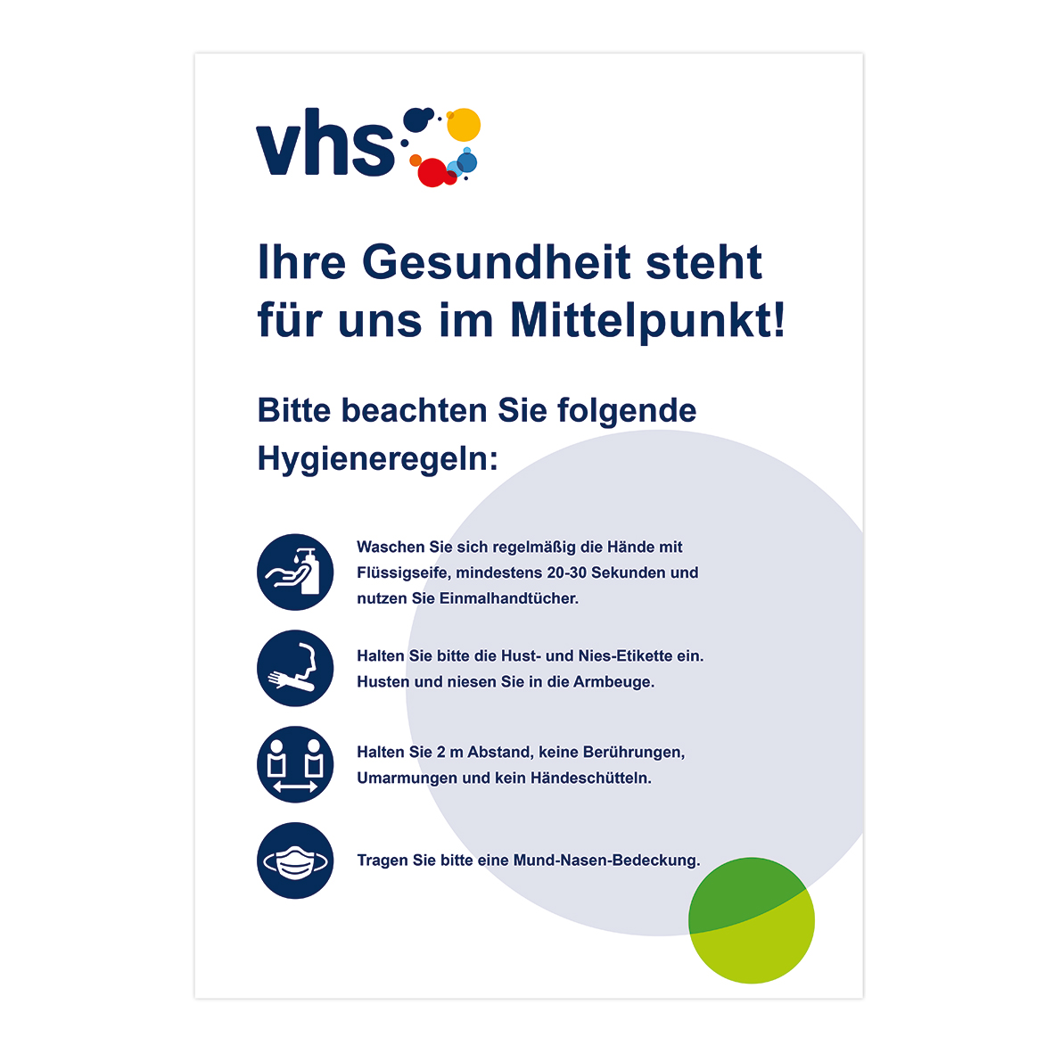 _Plakat mit Hygieneregeln, 2 Meter Abstand  - 10er Pack