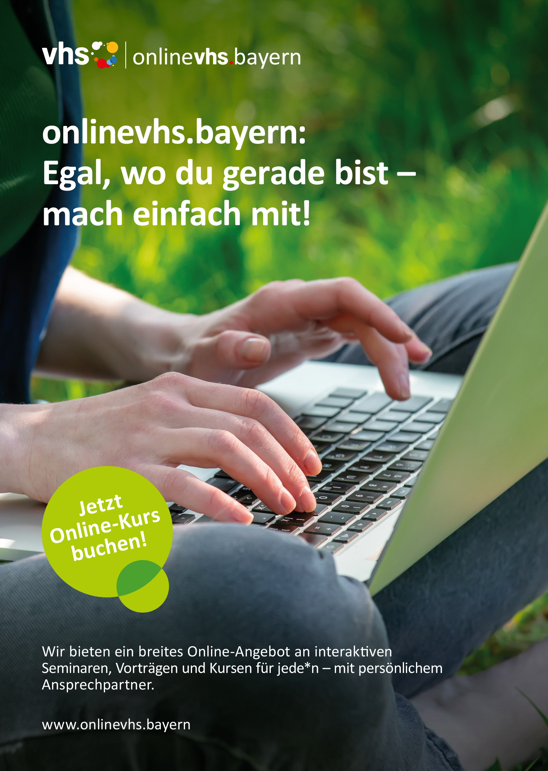 Poster Motiv 1: Mit Laptop im Grünen