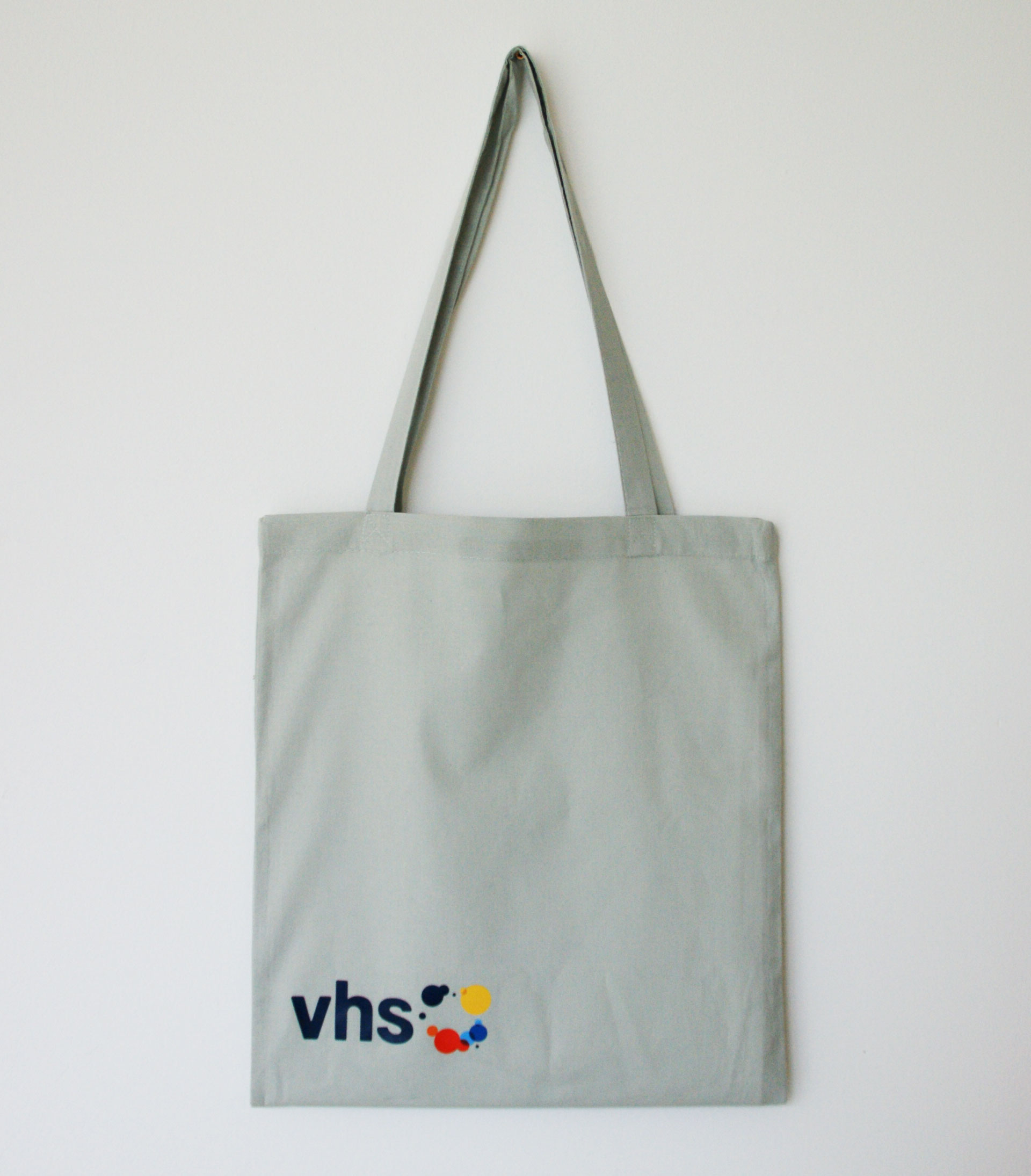 B-vhs600n-431435c8c33e5c5a06 Baumwolltasche grau, lange Henkel
