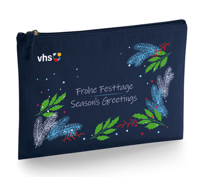 Accessoirestasche blau Weihnachten "Tannenzweige"