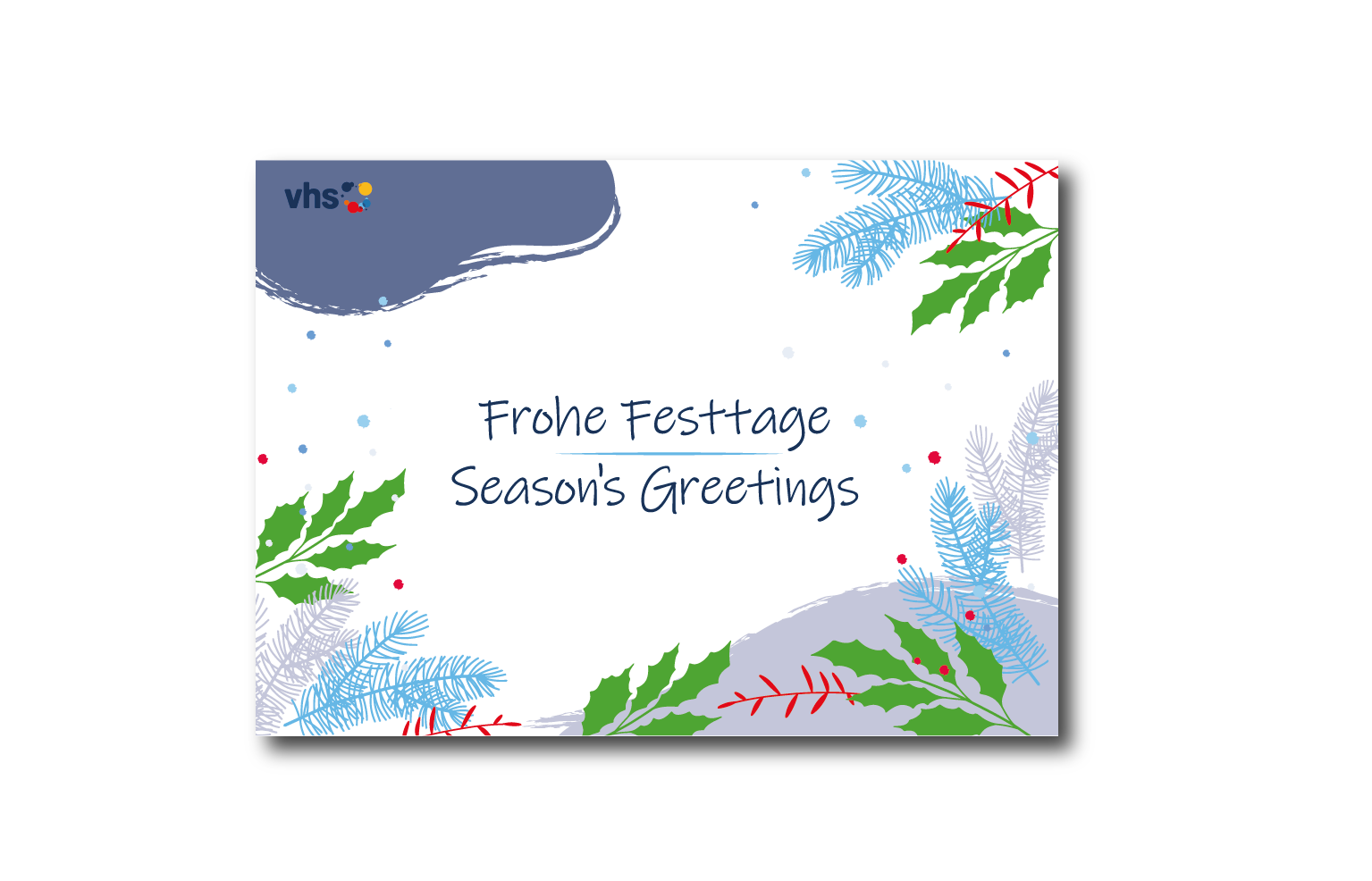 Weihnachtskarte "Tannenzweige weiß"
