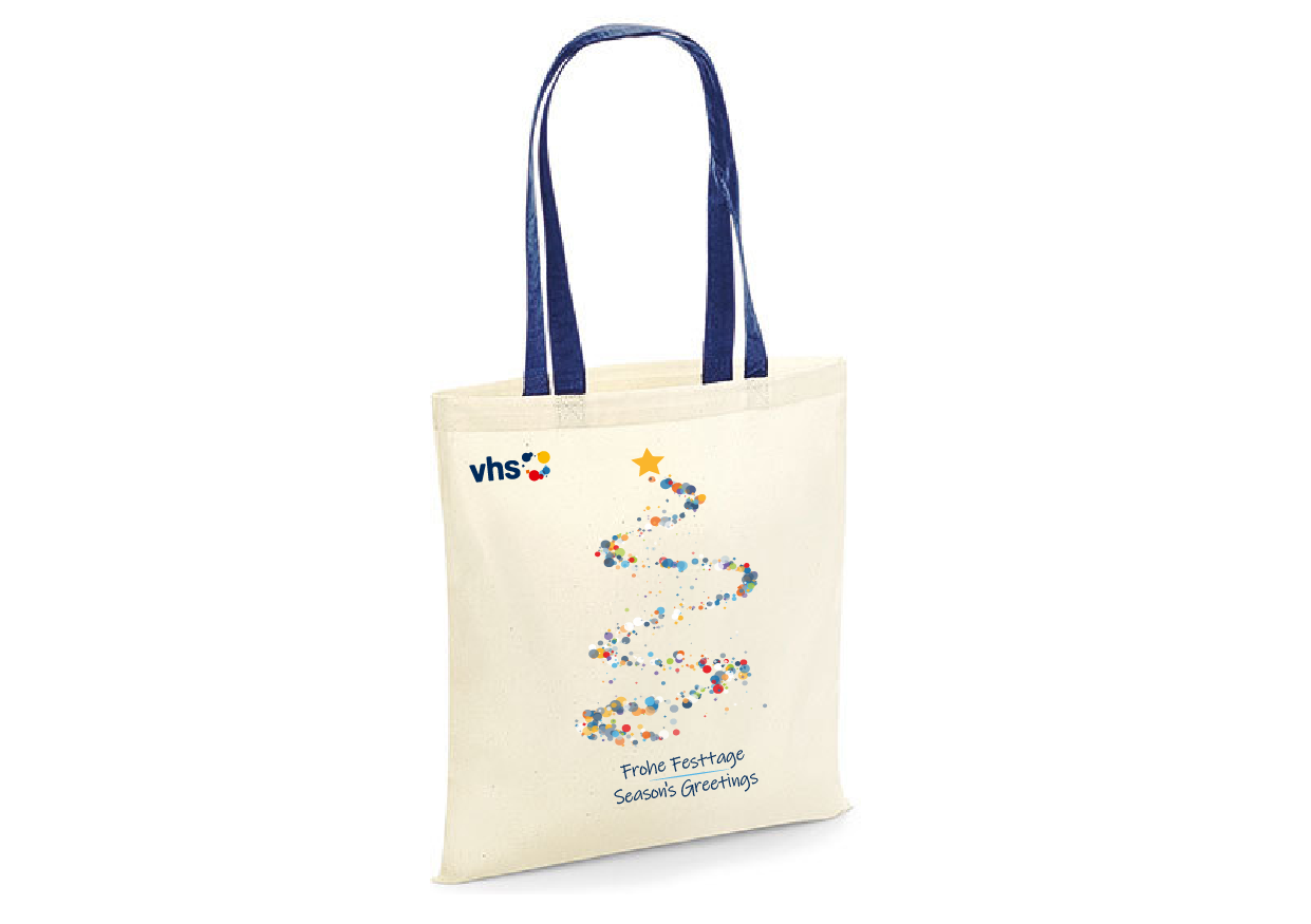 Baumwolltasche natur mit Kontrasthenkel