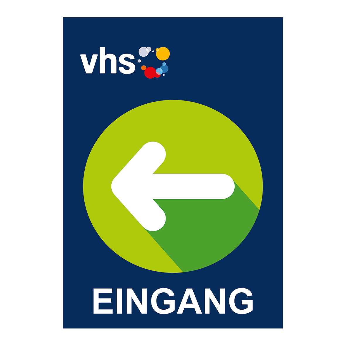 Wegleitsystem Plakat Eingang nach links